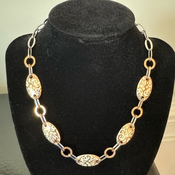 Rebecca Italian Designer Rose Gold & Silver Necklace - Picture 1 of 6